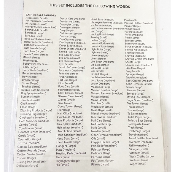 NEW Rae Dunn BATHROOM & LAUNDRY 180 Clear Organizing Labels - Picture 6 of 8